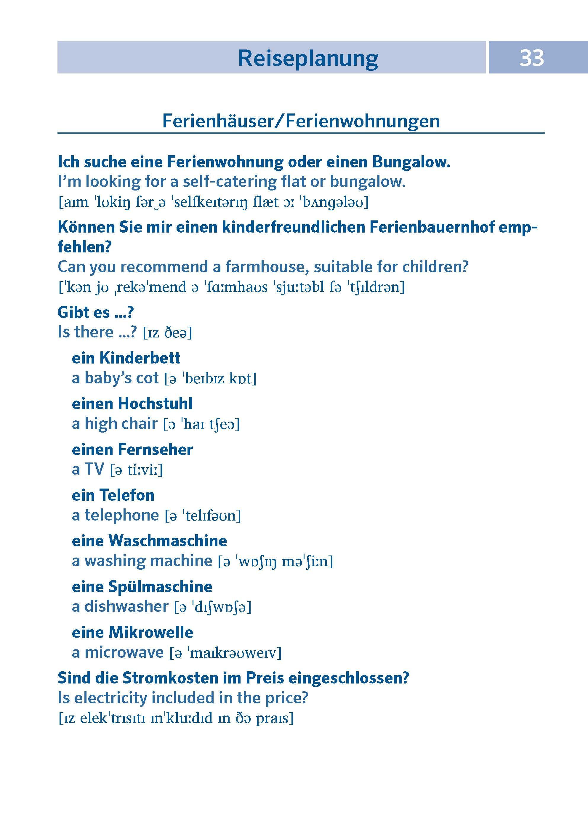 Beispielinhalt (Bild) PONS Pocket-Sprachführer Englisch