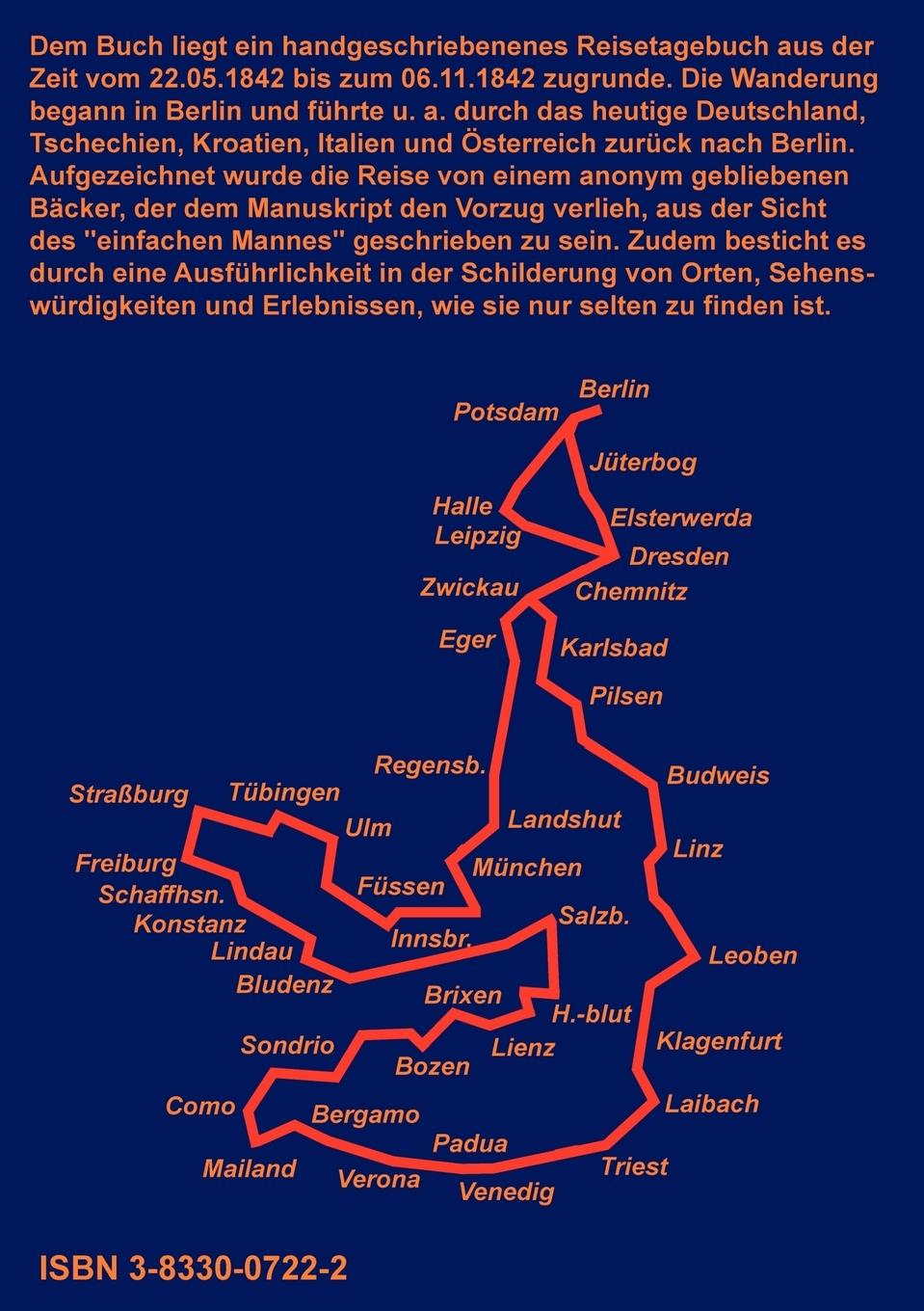 Rückseitencover Reise nach Italien 1842