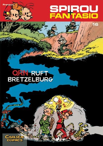 Vorderes Coverbild Spirou und Fantasio 16. QRN ruft Bretzelburg
