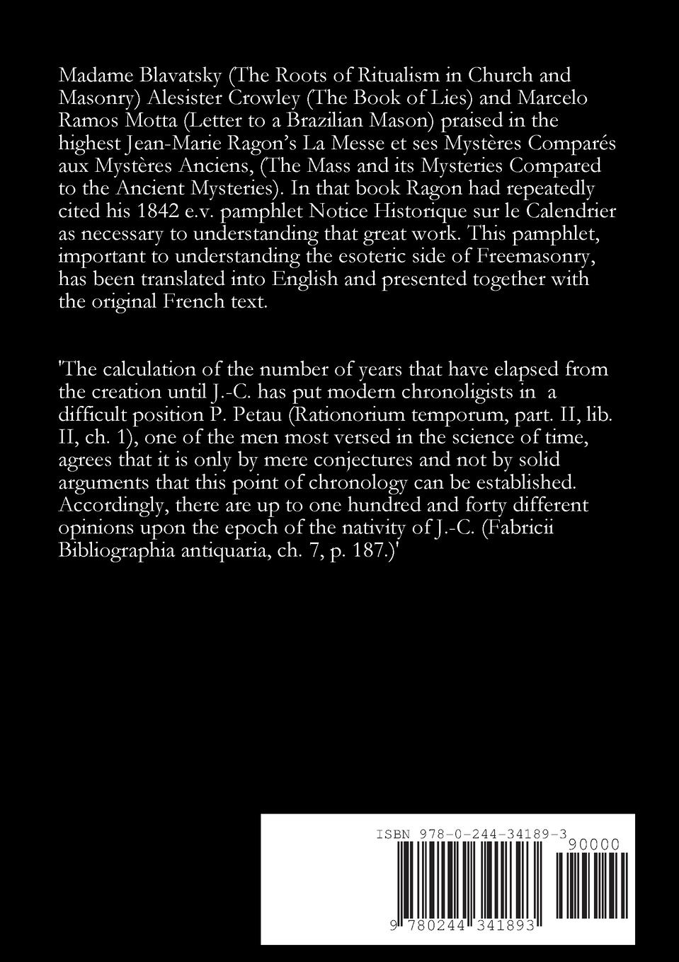 Rückseitencover Short Treatise on (Modes of Use of) the Calendar