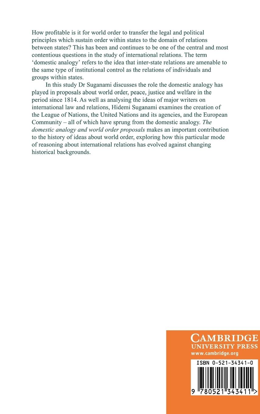 Rückseitencover The Domestic Analogy and World Order Proposals