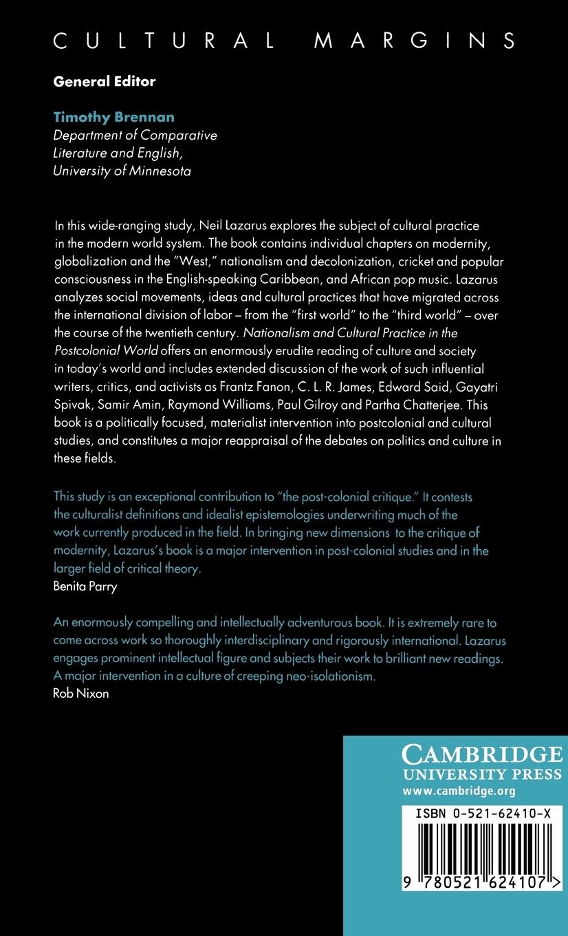 Rückseitencover Nationalism and Cultural Practice in the Postcolonial World