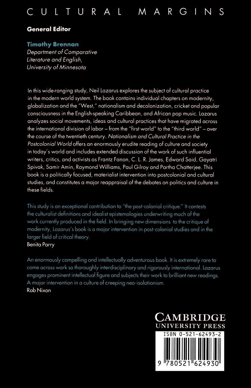 Rückseitencover Nationalism and Cultural Practice in the Postcolonial World