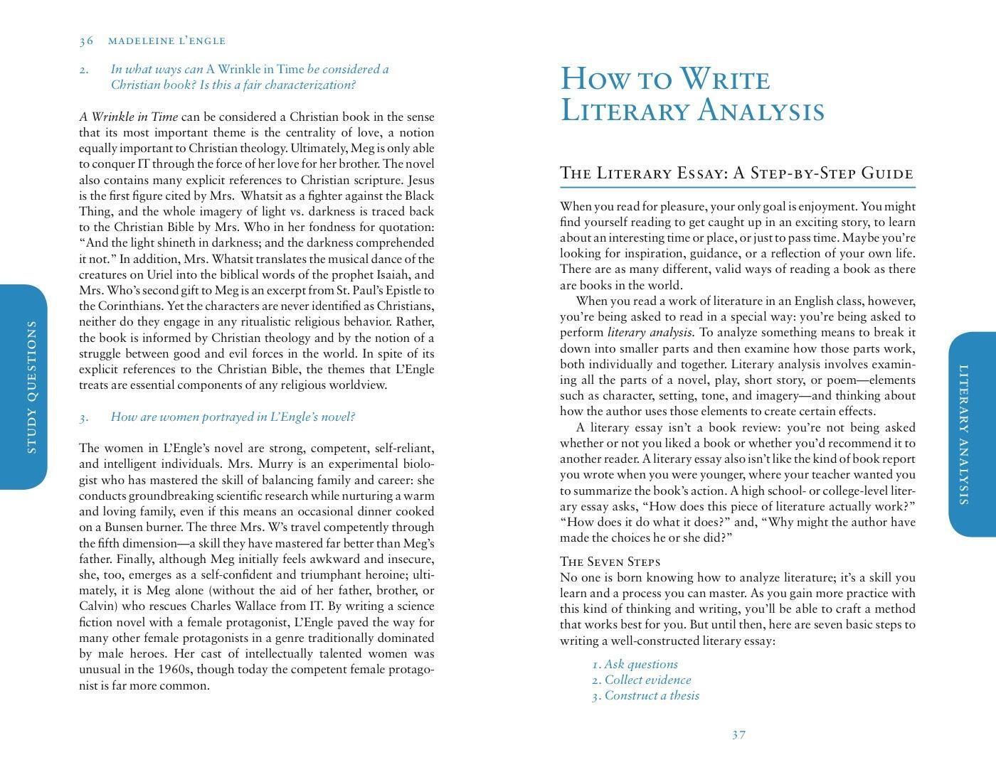 Beispielinhalt (Bild) A Wrinkle in Time Sparknotes Literature Guide