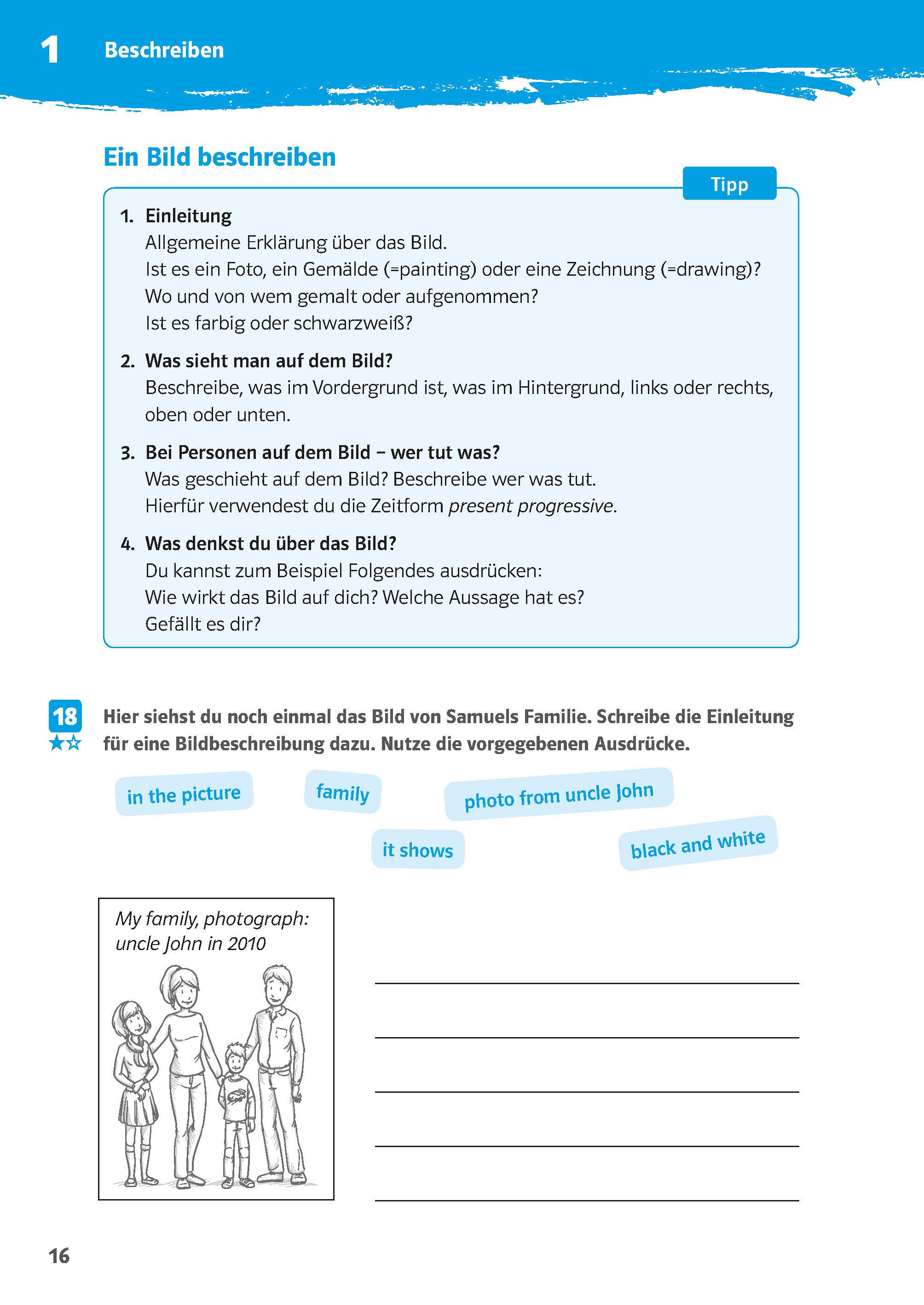 Beispielinhalt (Bild) 10-Minuten-Training Englisch Aufsatz: Erste englische Texte schreiben. 5./6. Klasse. Kleine Lernportionen für jeden Tag