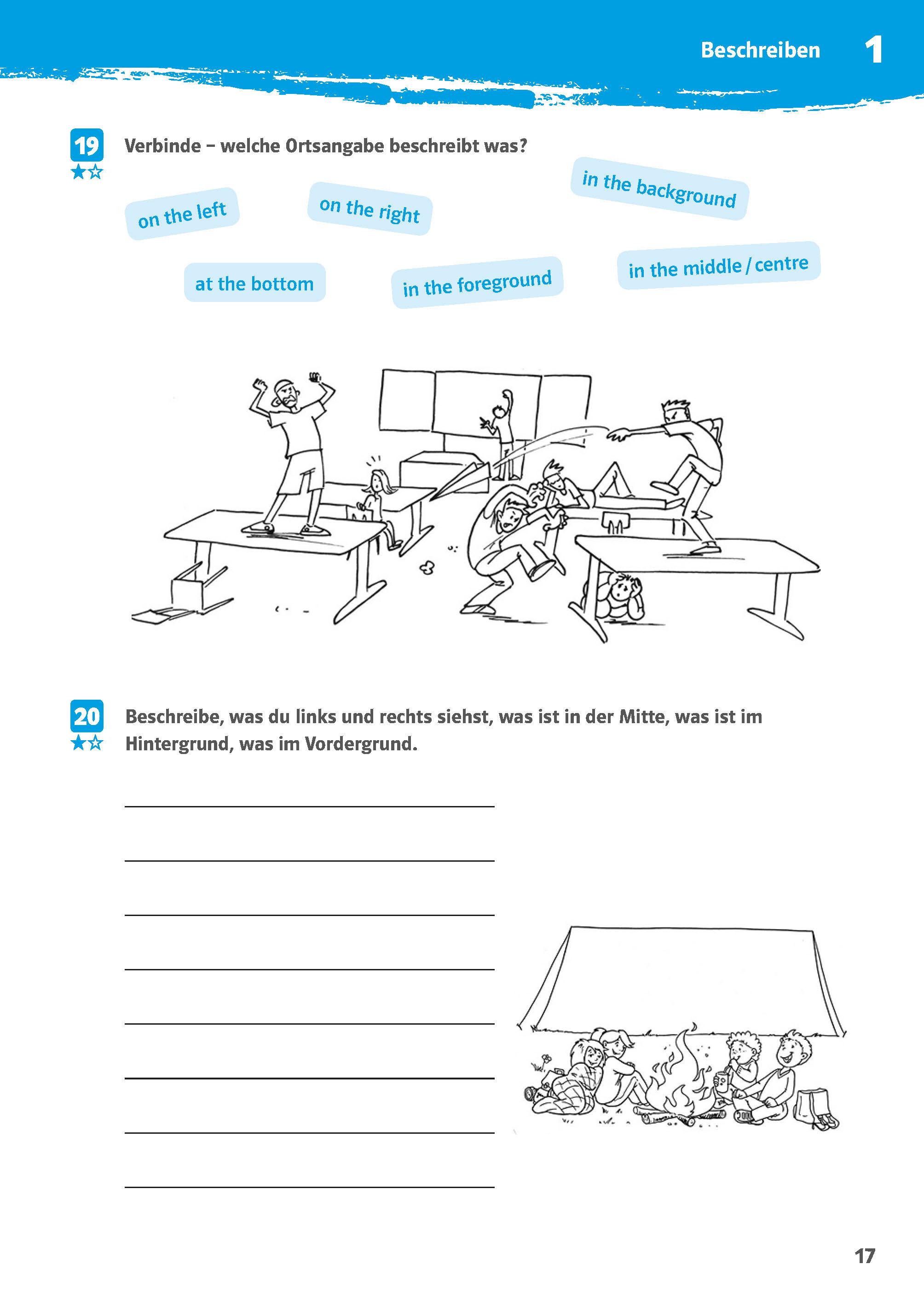Beispielinhalt (Bild) 10-Minuten-Training Englisch Aufsatz: Erste englische Texte schreiben. 5./6. Klasse. Kleine Lernportionen für jeden Tag