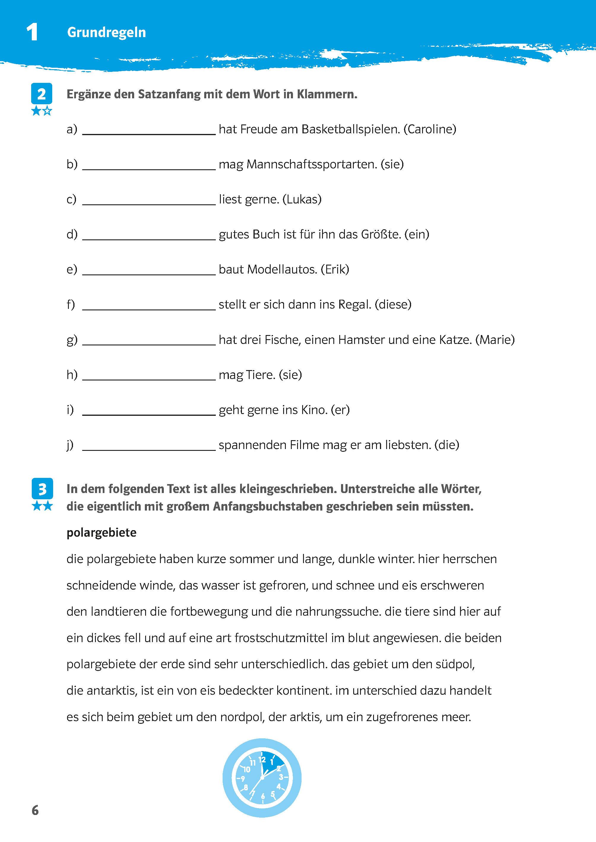 Beispielinhalt (Bild) 10-Minuten-Training Deutsch Groß- und Kleinschreibung 5./6. Klasse. Kleine Lernportionen für jeden Tag