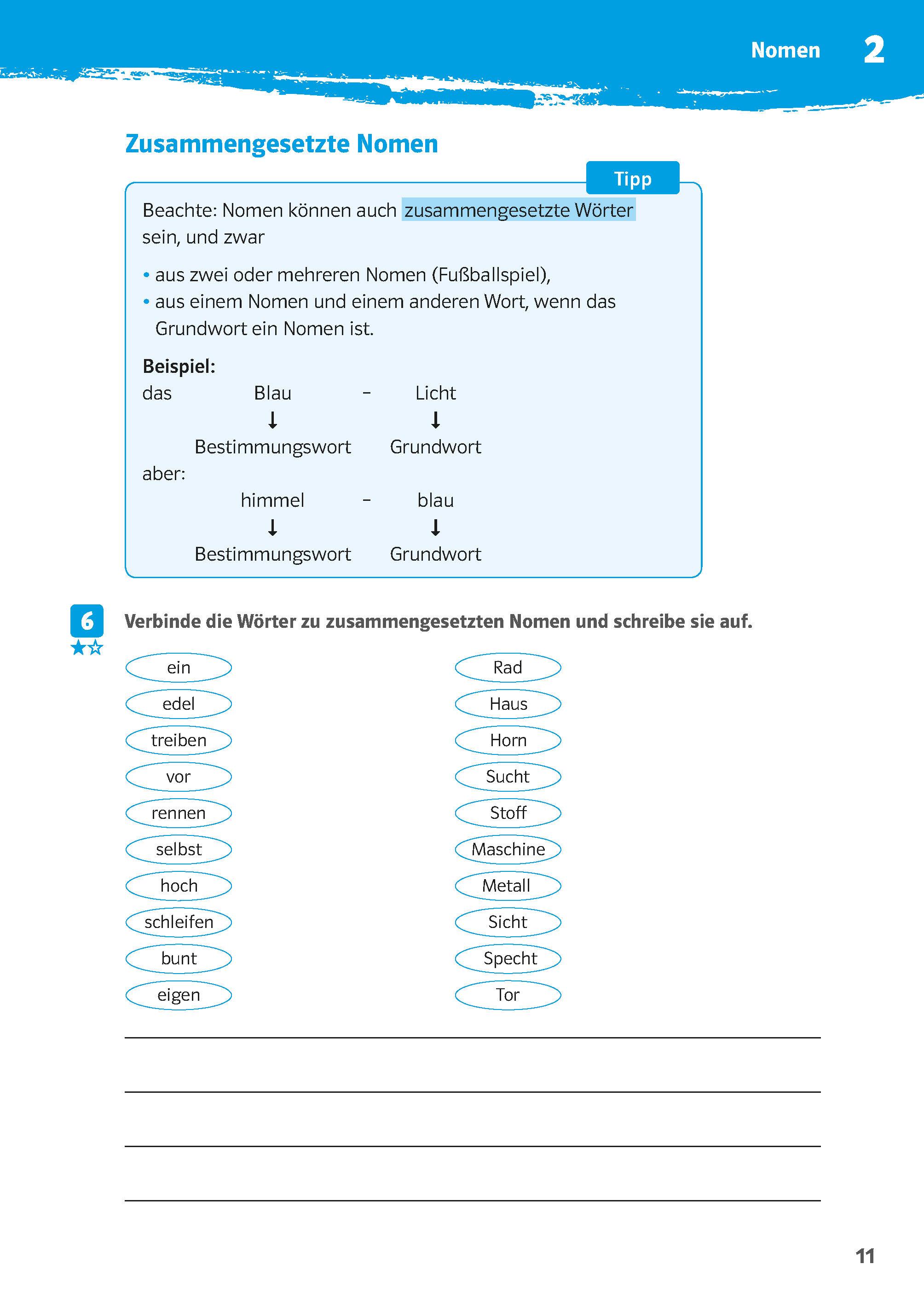 Beispielinhalt (Bild) 10-Minuten-Training Deutsch Groß- und Kleinschreibung 5./6. Klasse. Kleine Lernportionen für jeden Tag
