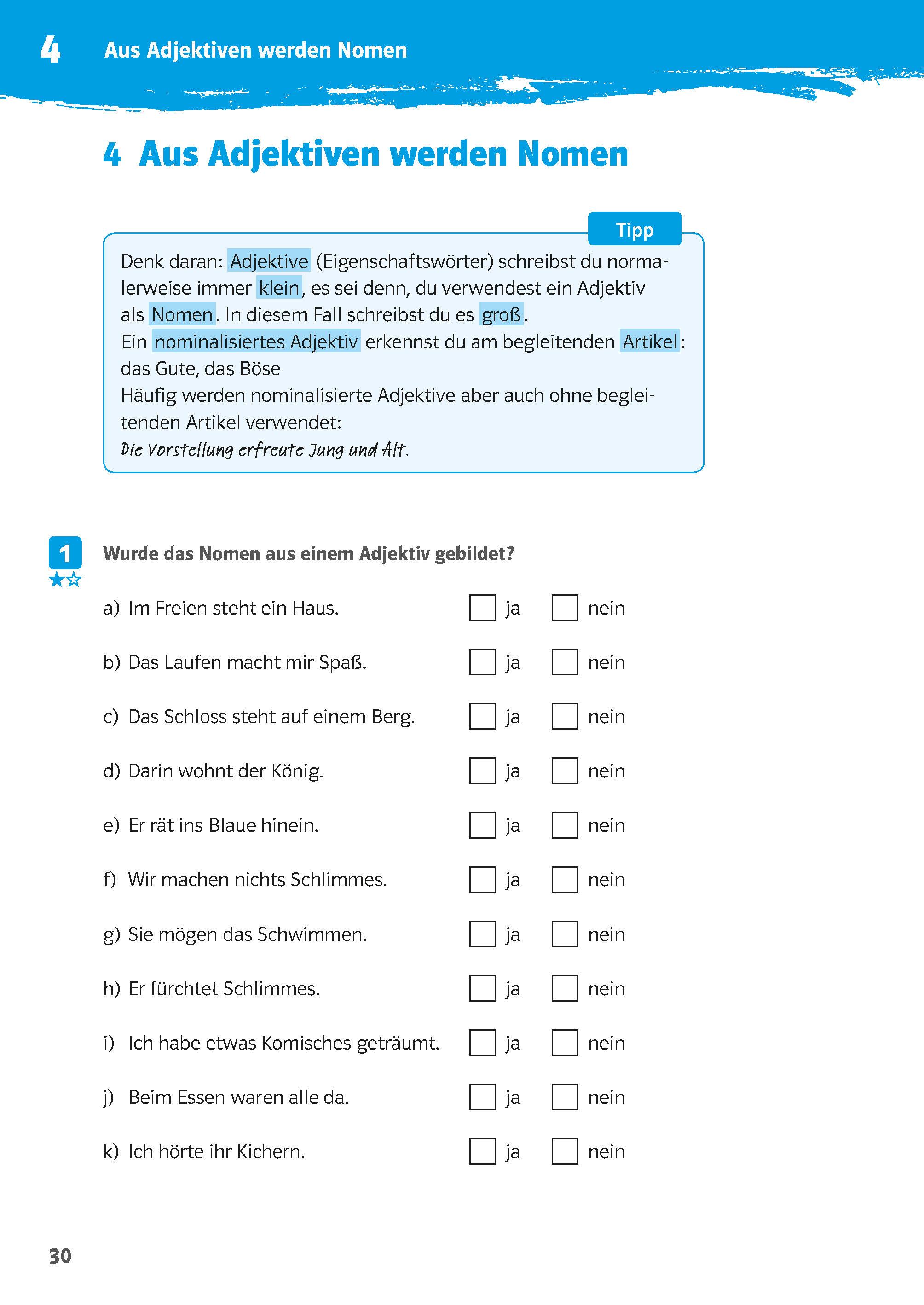 Beispielinhalt (Bild) 10-Minuten-Training Deutsch Groß- und Kleinschreibung 5./6. Klasse. Kleine Lernportionen für jeden Tag