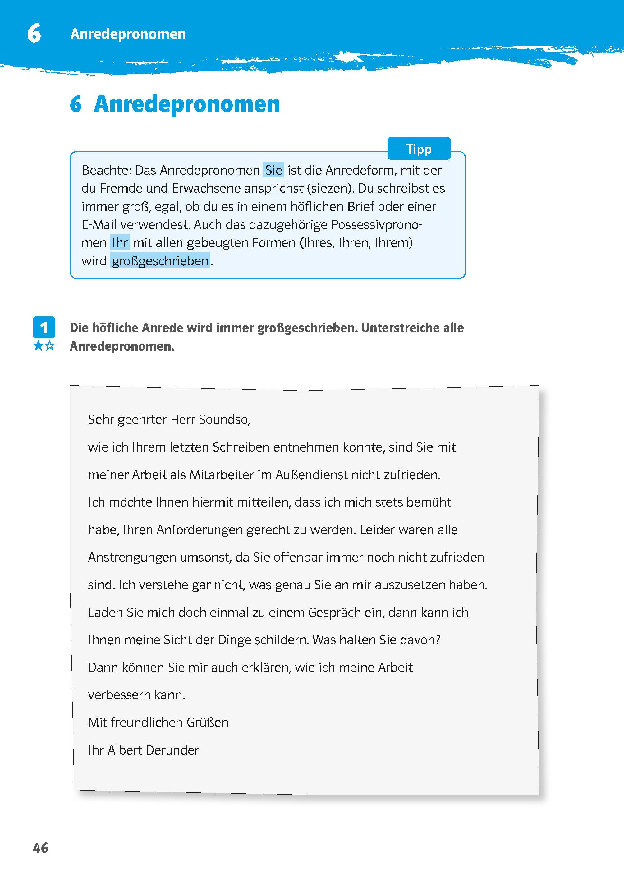 Beispielinhalt (Bild) 10-Minuten-Training Deutsch Groß- und Kleinschreibung 5./6. Klasse. Kleine Lernportionen für jeden Tag