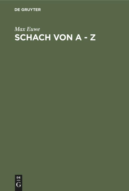Vorderes Coverbild Schach von A - Z