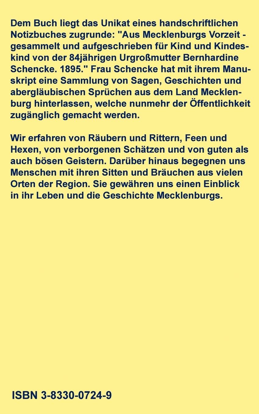 Rückseitencover Aus Mecklenburgs Vorzeit