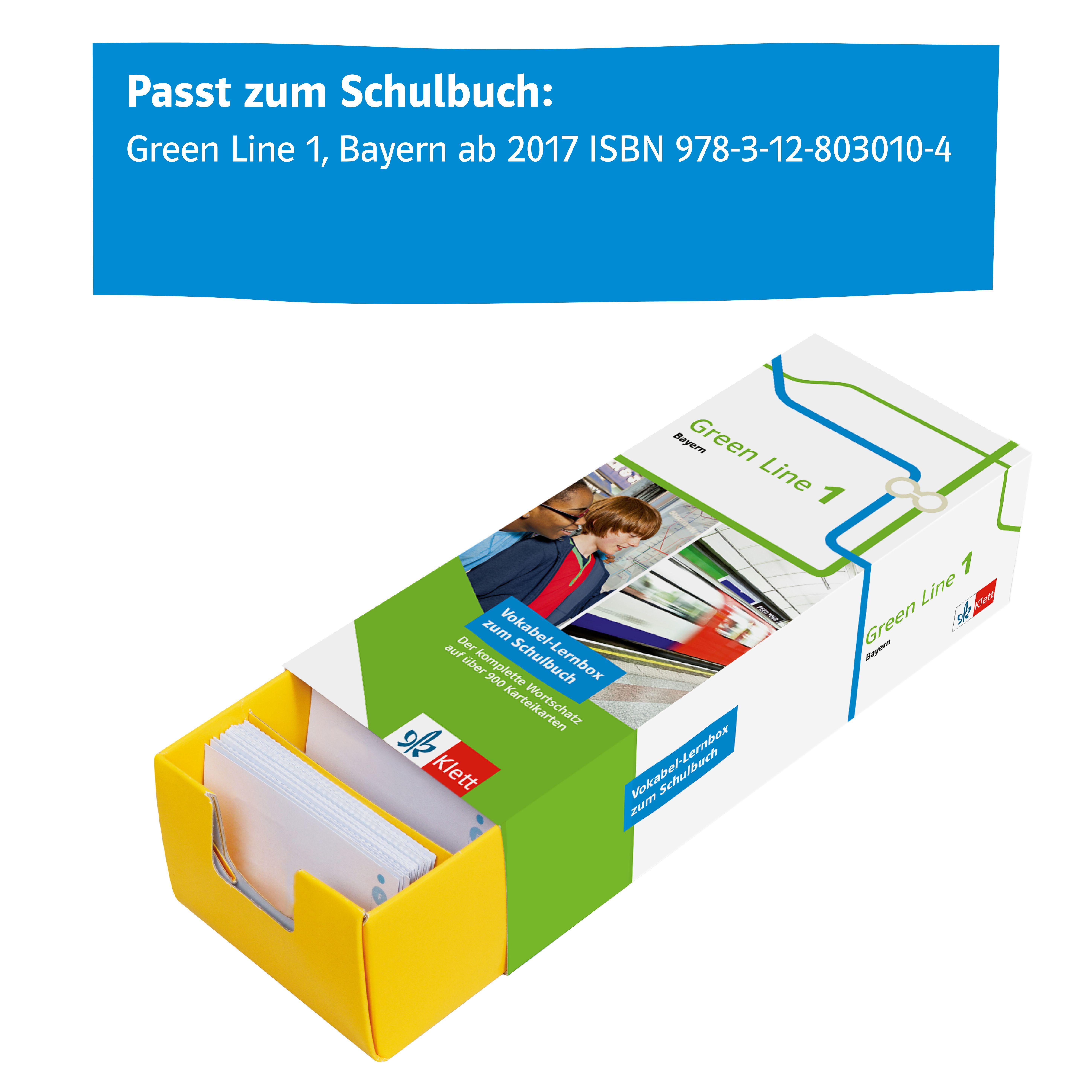 Beispielinhalt (Bild) Vokabel-Lernbox zum Schulbuch. Green Line 1. Bayern. Klasse 5