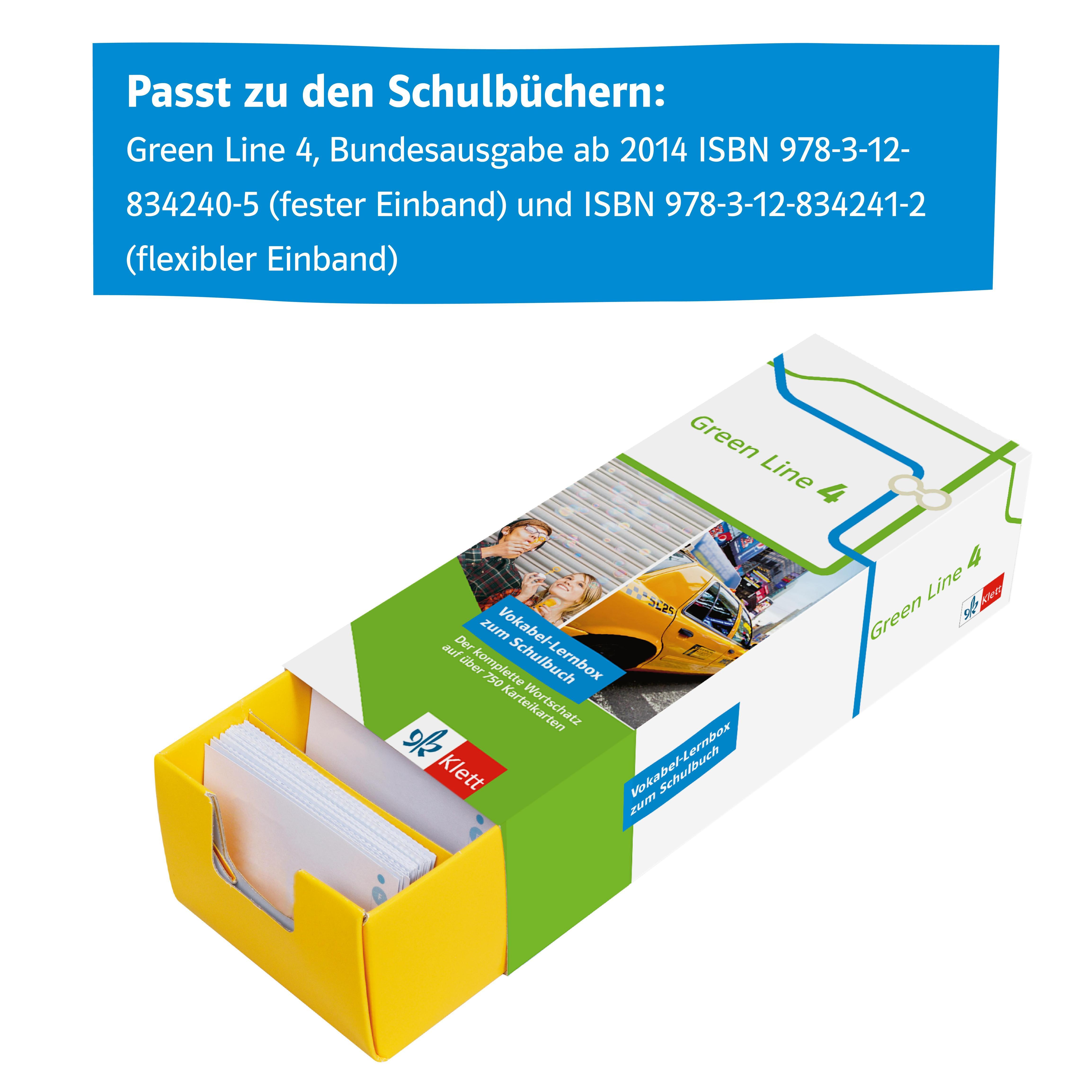 Beispielinhalt (Bild) Vokabel-Lernbox zum Schulbuch. Green Line 4. G8. Klasse 8