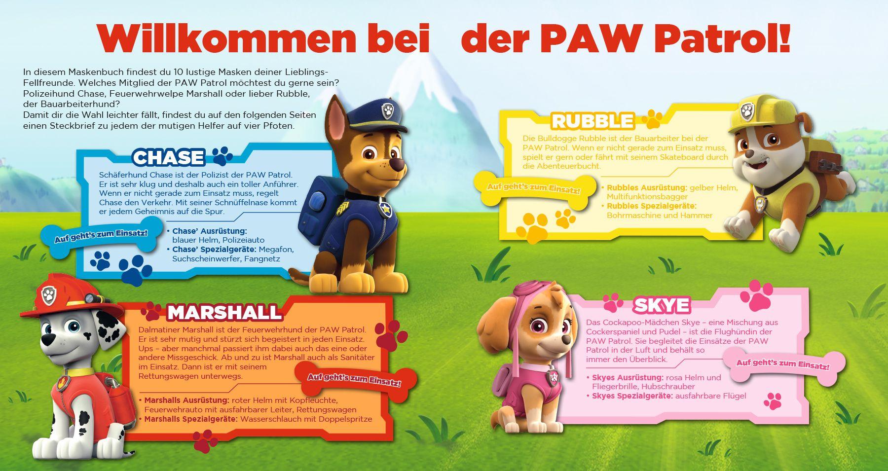 Beispielinhalt (Bild) PAW Patrol: Mein Maskenbuch