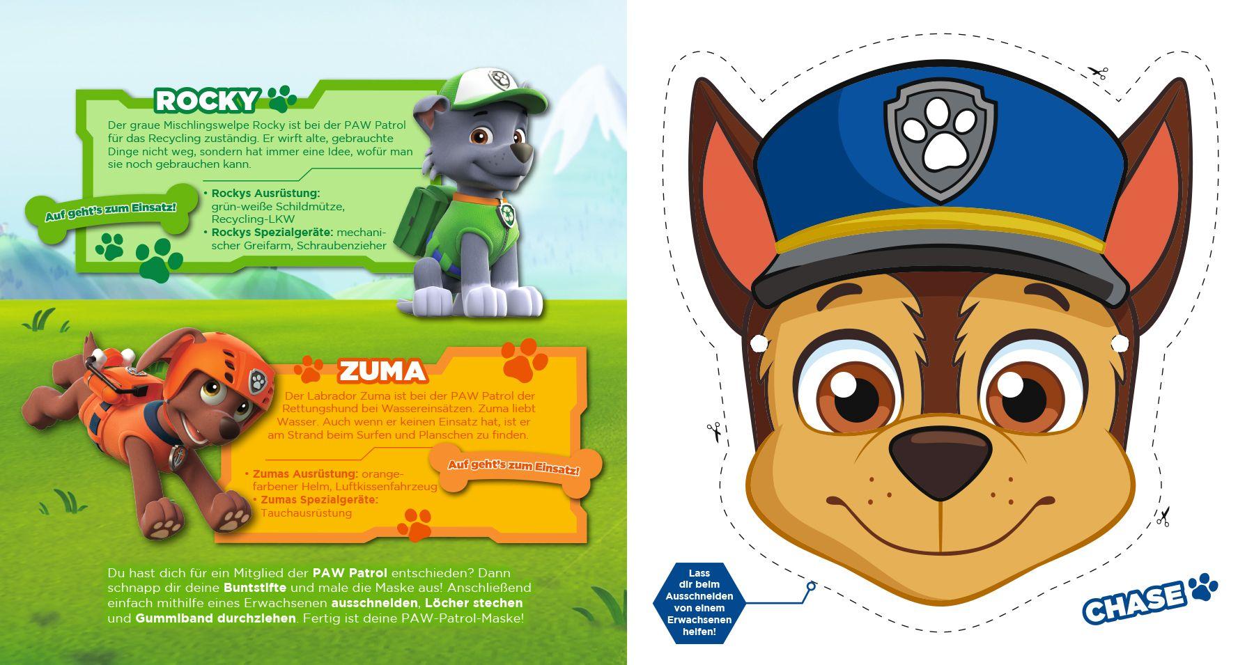 Beispielinhalt (Bild) PAW Patrol: Mein Maskenbuch