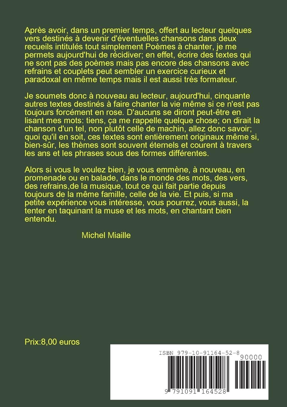 Rückseitencover Poèmes à chanter III