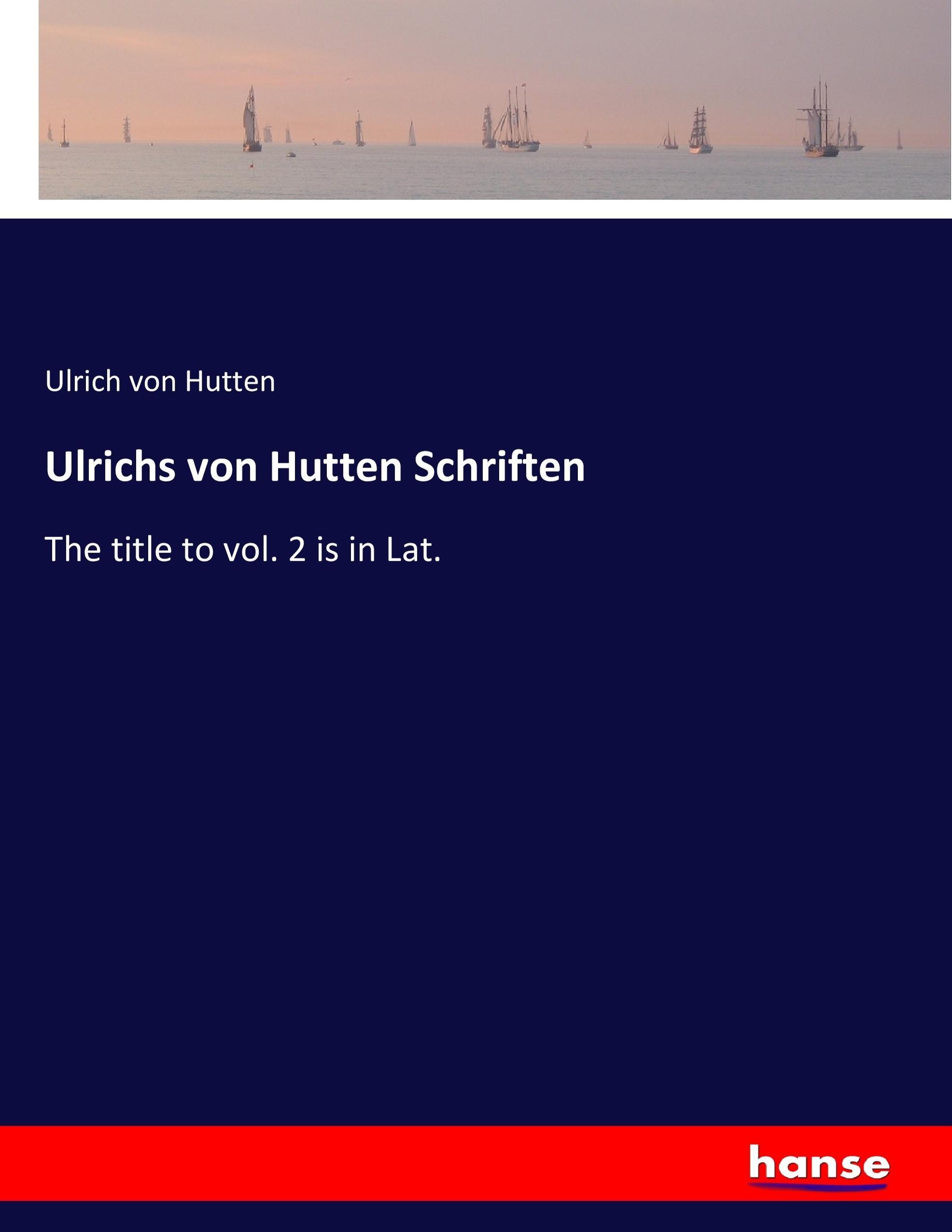 Vorderes Coverbild Ulrichs von Hutten Schriften