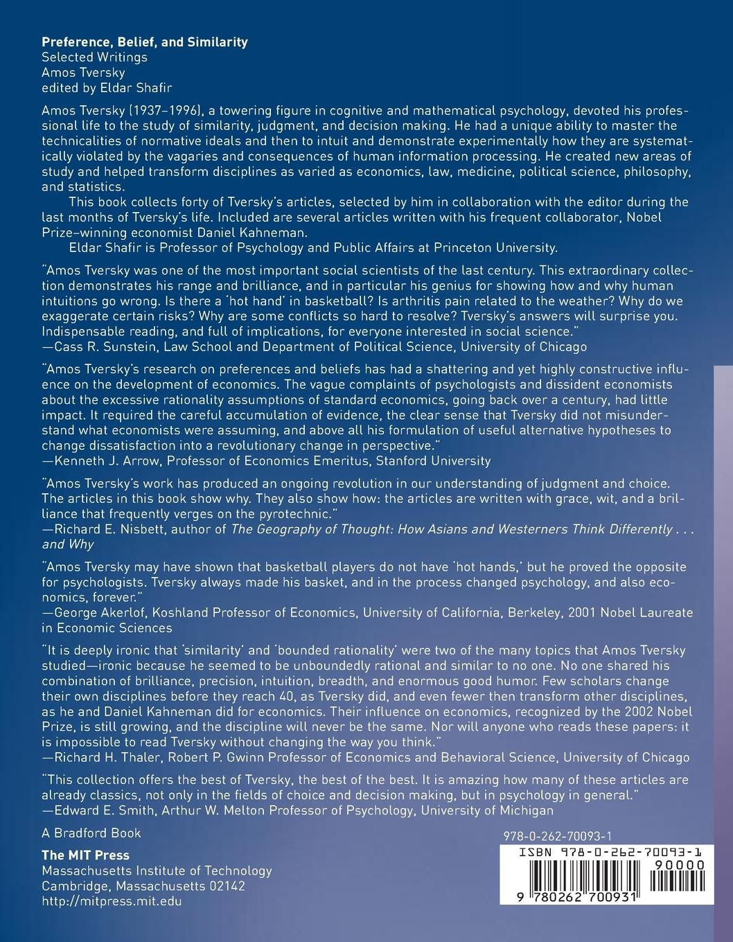 Rückseitencover Preference, Belief, and Similarity