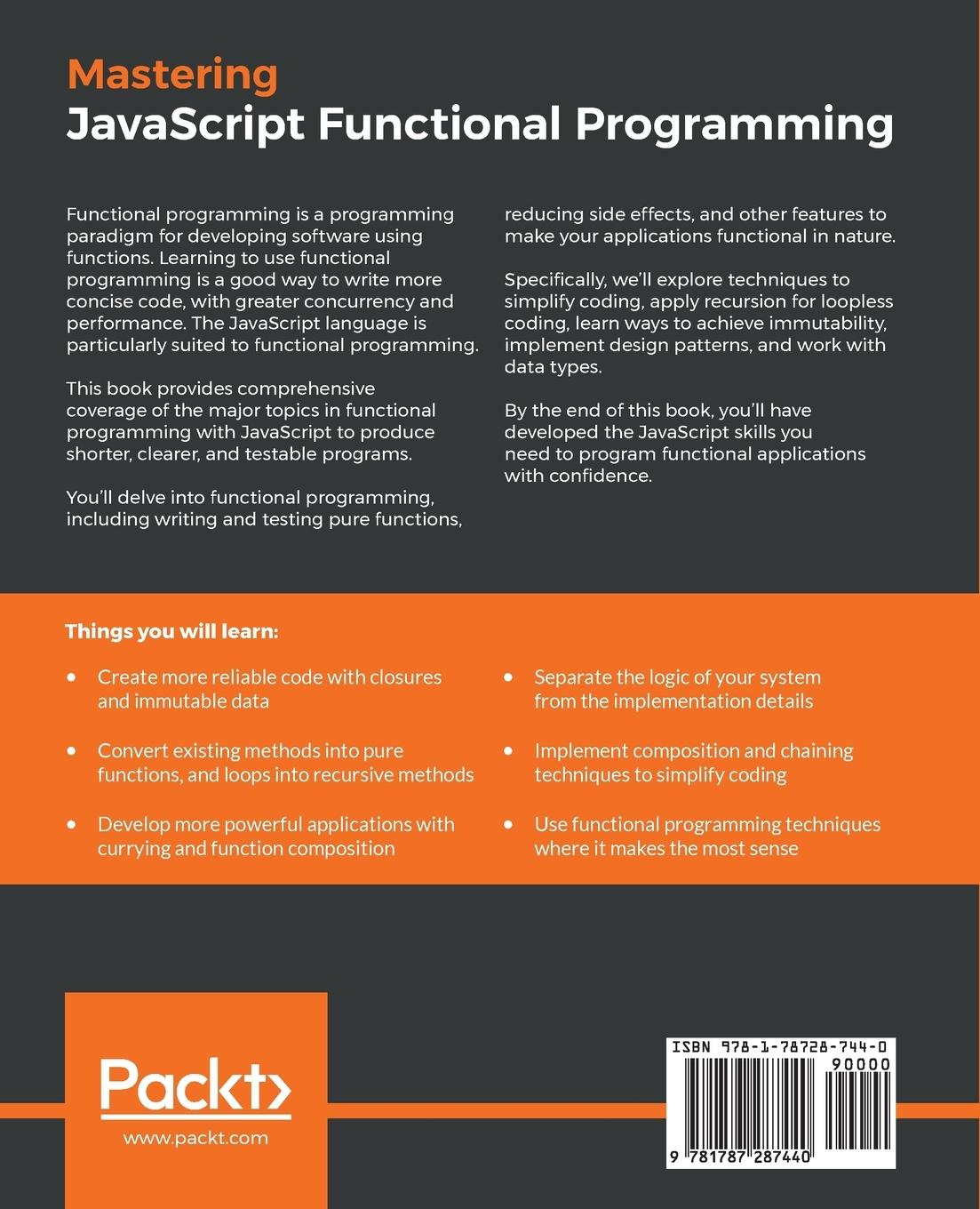 Rückseitencover Mastering JavaScript Functional Programming