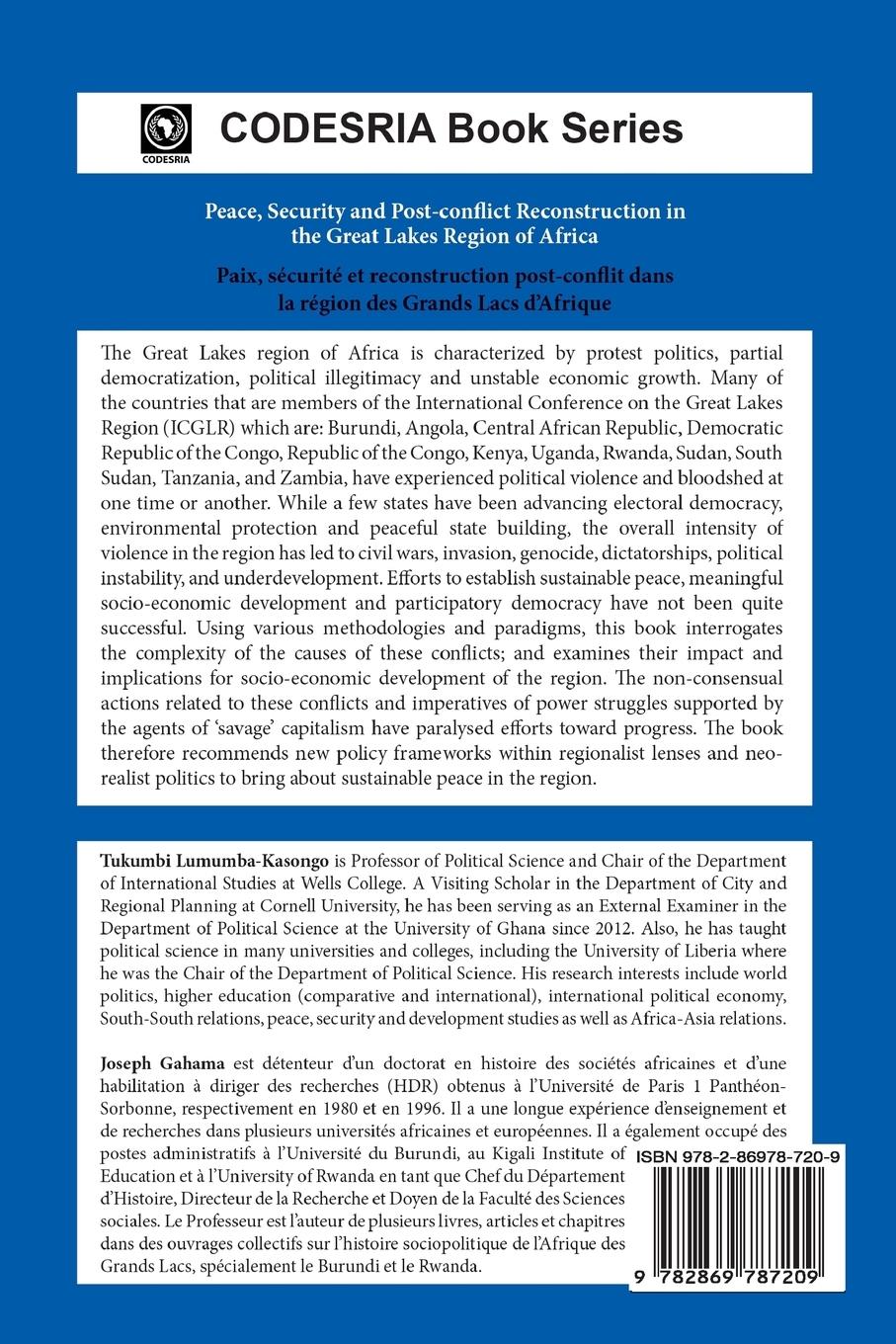 Rückseitencover Peace, Security and Post-conflict Reconstruction in the Great Lakes Region of Africa