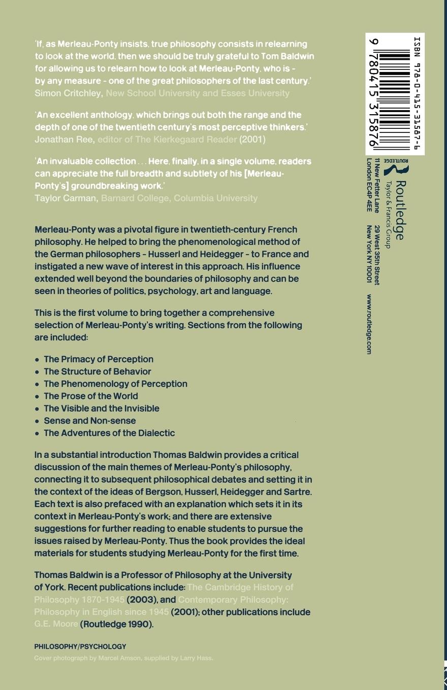 Rückseitencover Maurice Merleau-Ponty