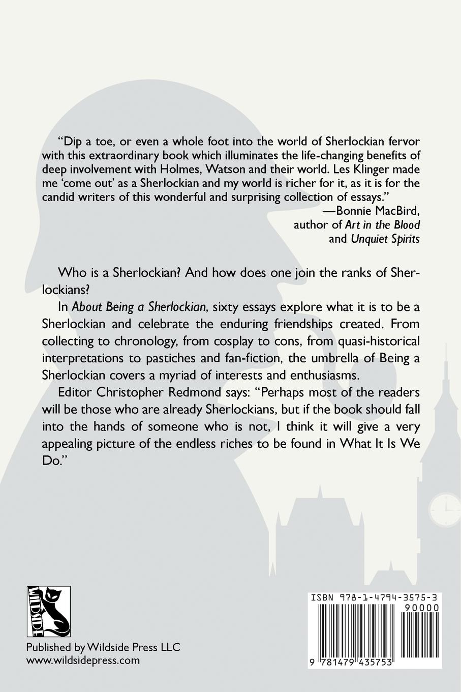Rückseitencover About Being a Sherlockian