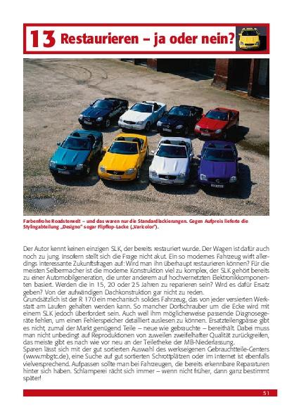 Beispielinhalt (Bild) Praxisratgeber Klassikerkauf Mercedes-Benz SLK (R 170)