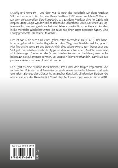 Rückseitencover Praxisratgeber Klassikerkauf Mercedes-Benz SLK (R 170)
