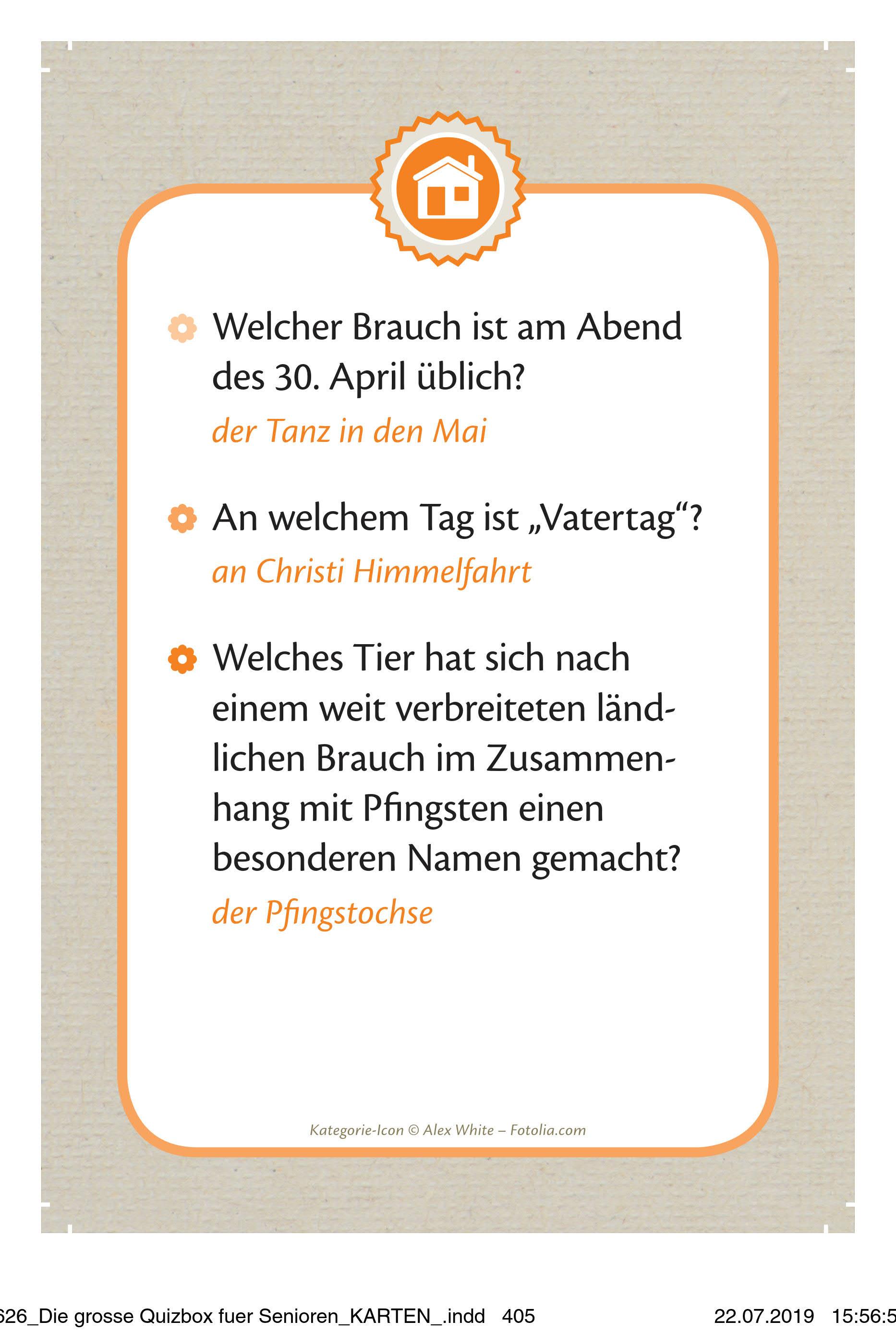 Beispielinhalt (Bild) Die große Quizbox für Senioren