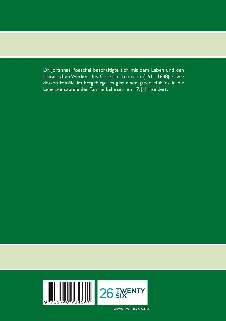 Rückseitencover Eine erzgebirgische Gelehrtenfamilie