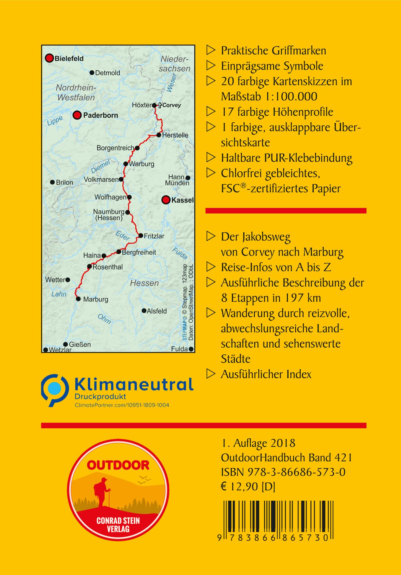 Rückseitencover Jakobsweg Corvey - Marburg
