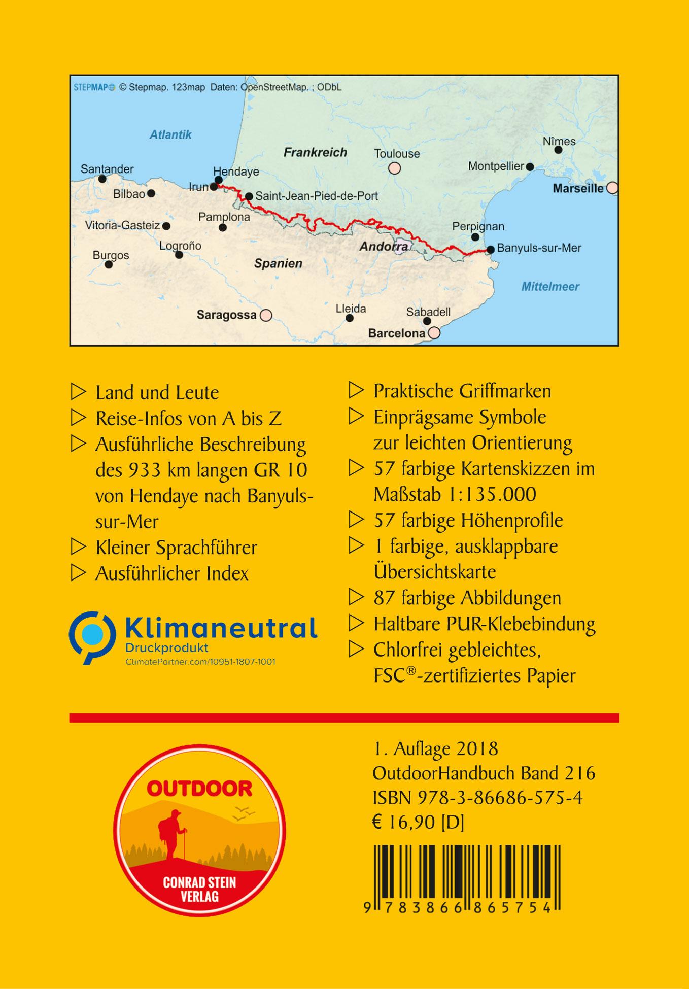 Rückseitencover Frankreich: Pyrenäenweg GR 10