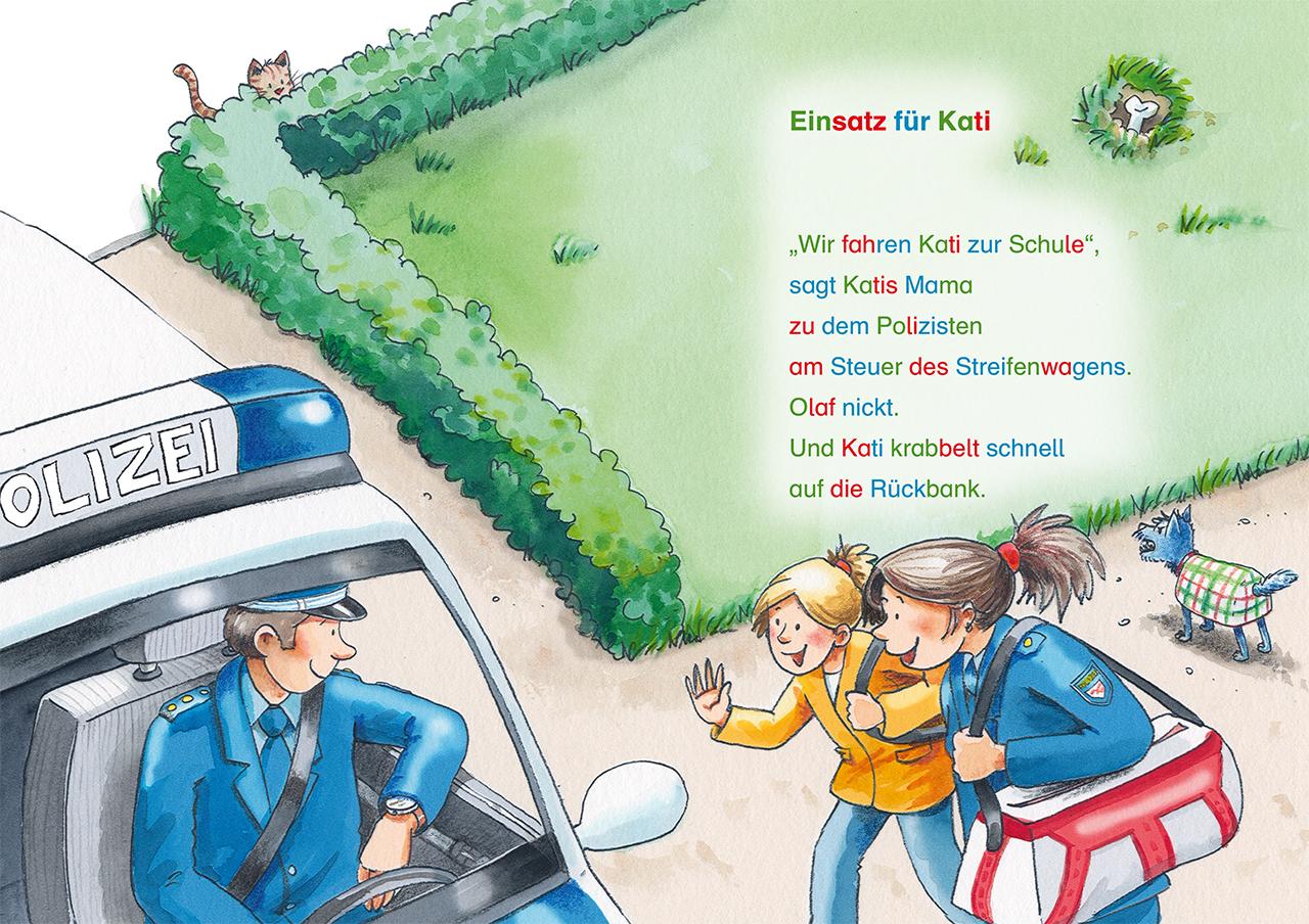 Beispielinhalt (Bild) Silbengeschichten zum Lesenlernen - Polizeigeschichten