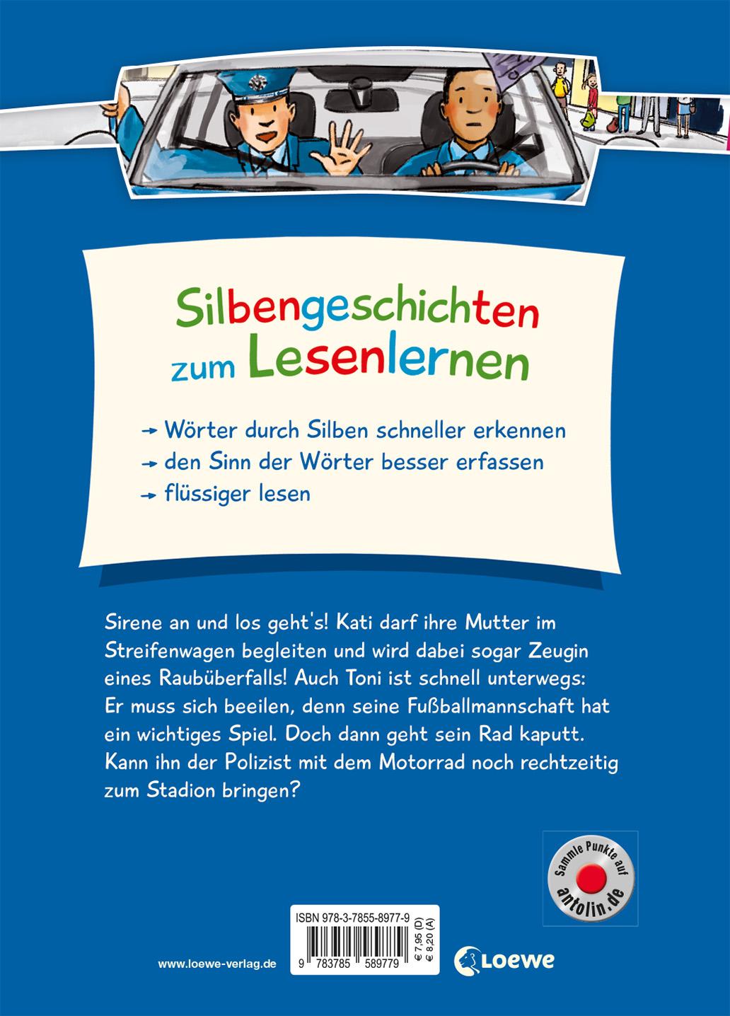 Rückseitencover Silbengeschichten zum Lesenlernen - Polizeigeschichten