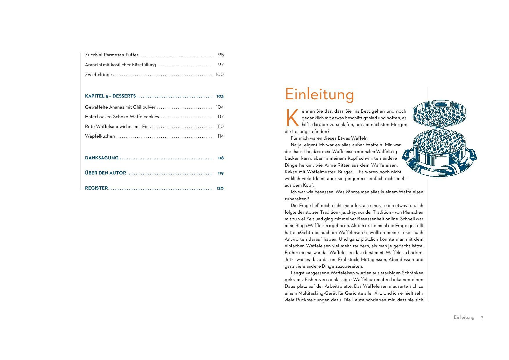 Beispielinhalt (Bild) Das Waffeleisen-Kochbuch