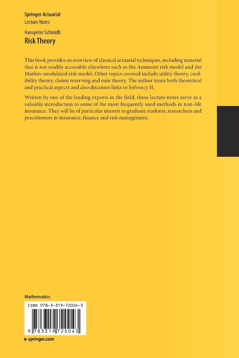 Rückseitencover Risk Theory