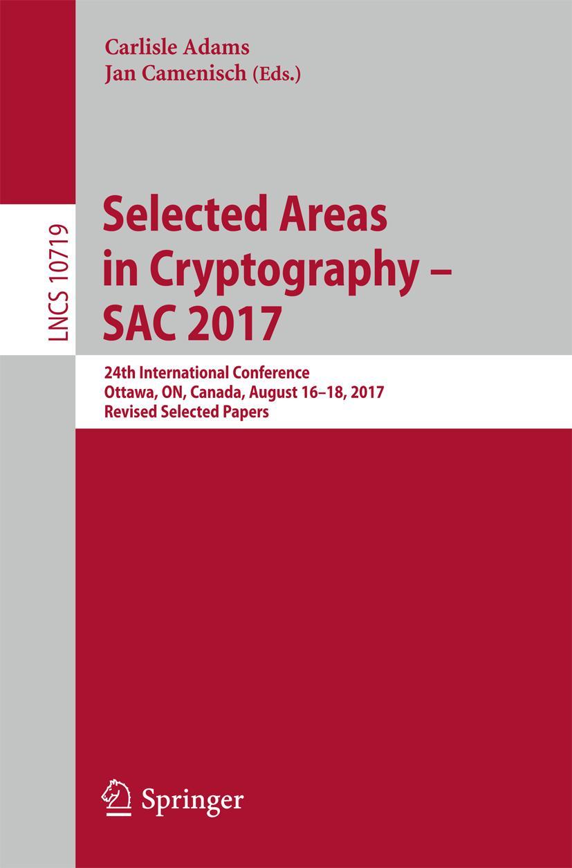 Vorderes Coverbild Selected Areas in Cryptography - SAC 2017