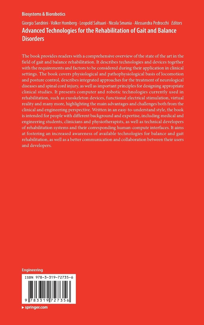 Rückseitencover Advanced Technologies for the Rehabilitation of Gait and Balance Disorders