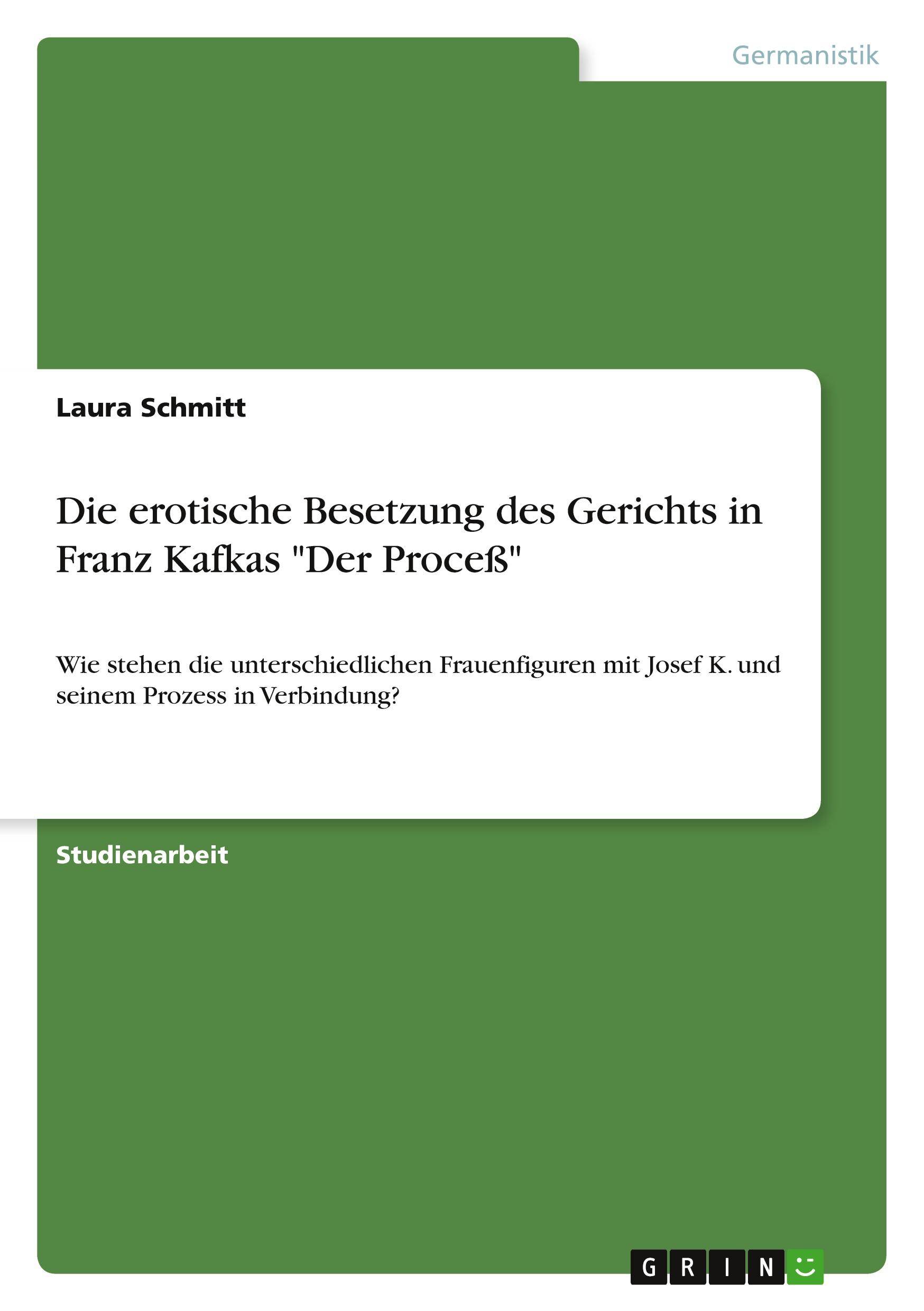 Vorderes Coverbild Die erotische Besetzung des Gerichts in Franz Kafkas "Der Proceß"