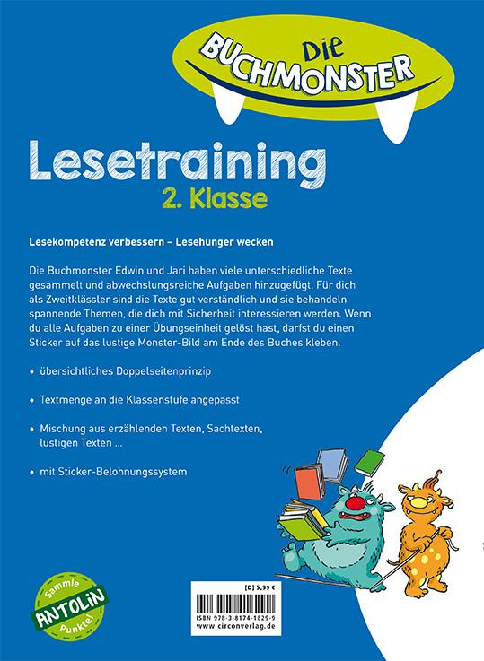 Rückseitencover Die Buchmonster 2. Klasse