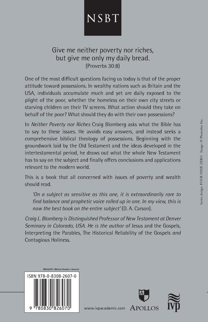 Rückseitencover Neither Poverty Nor Riches