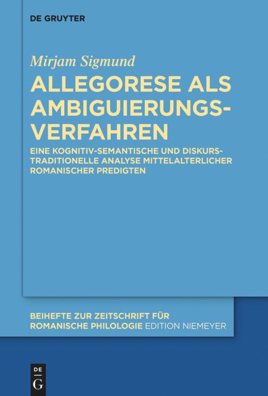 Vorderes Coverbild Allegorese als Ambiguierungsverfahren