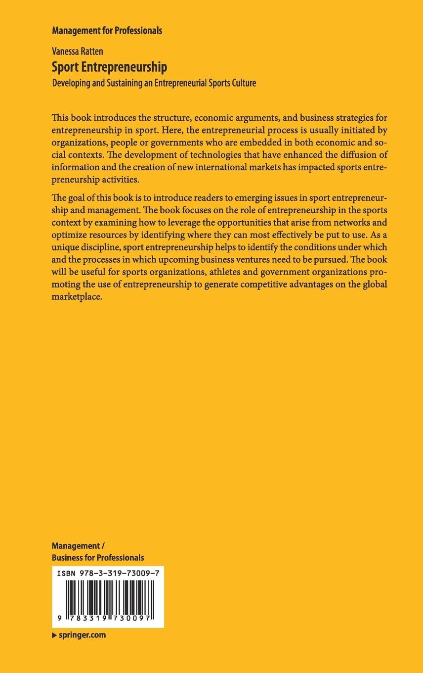 Rückseitencover Sport Entrepreneurship