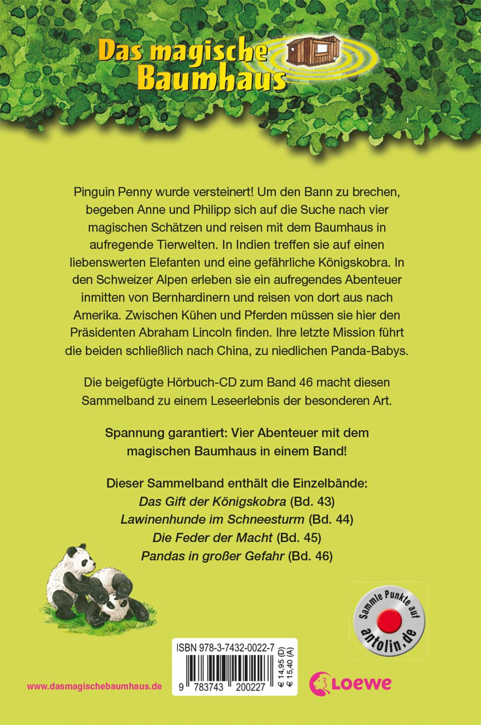 Rückseitencover Das magische Baumhaus - Abenteuerliche Mission ins Reich der Tiere