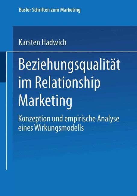 Vorderes Coverbild Beziehungsqualität im Relationship Marketing
