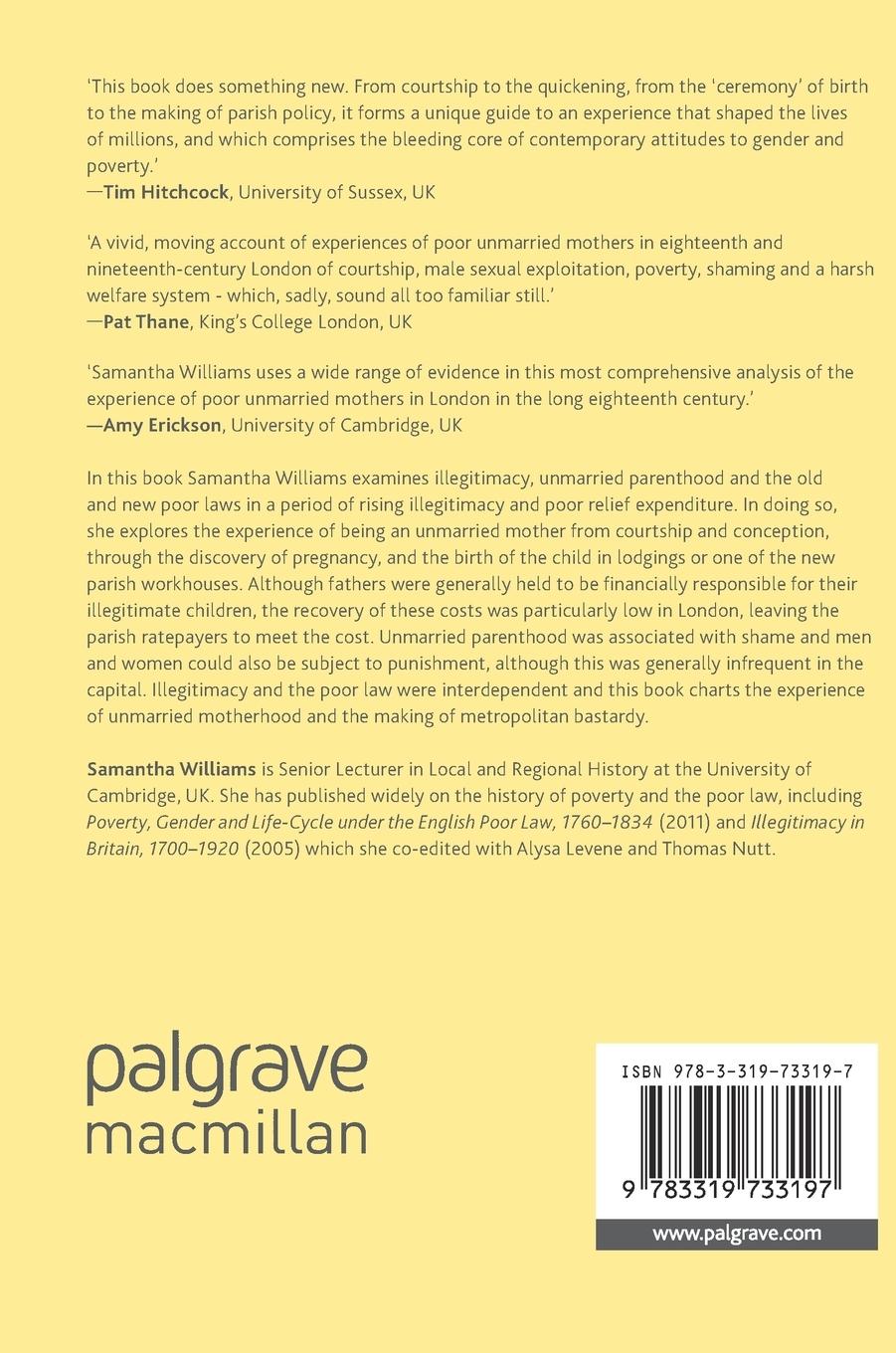 Rückseitencover Unmarried Motherhood in the Metropolis, 1700-1850