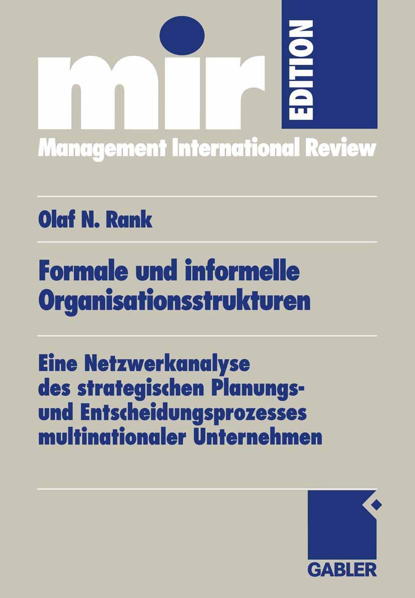 Vorderes Coverbild Formale und informelle Organisationsstrukturen