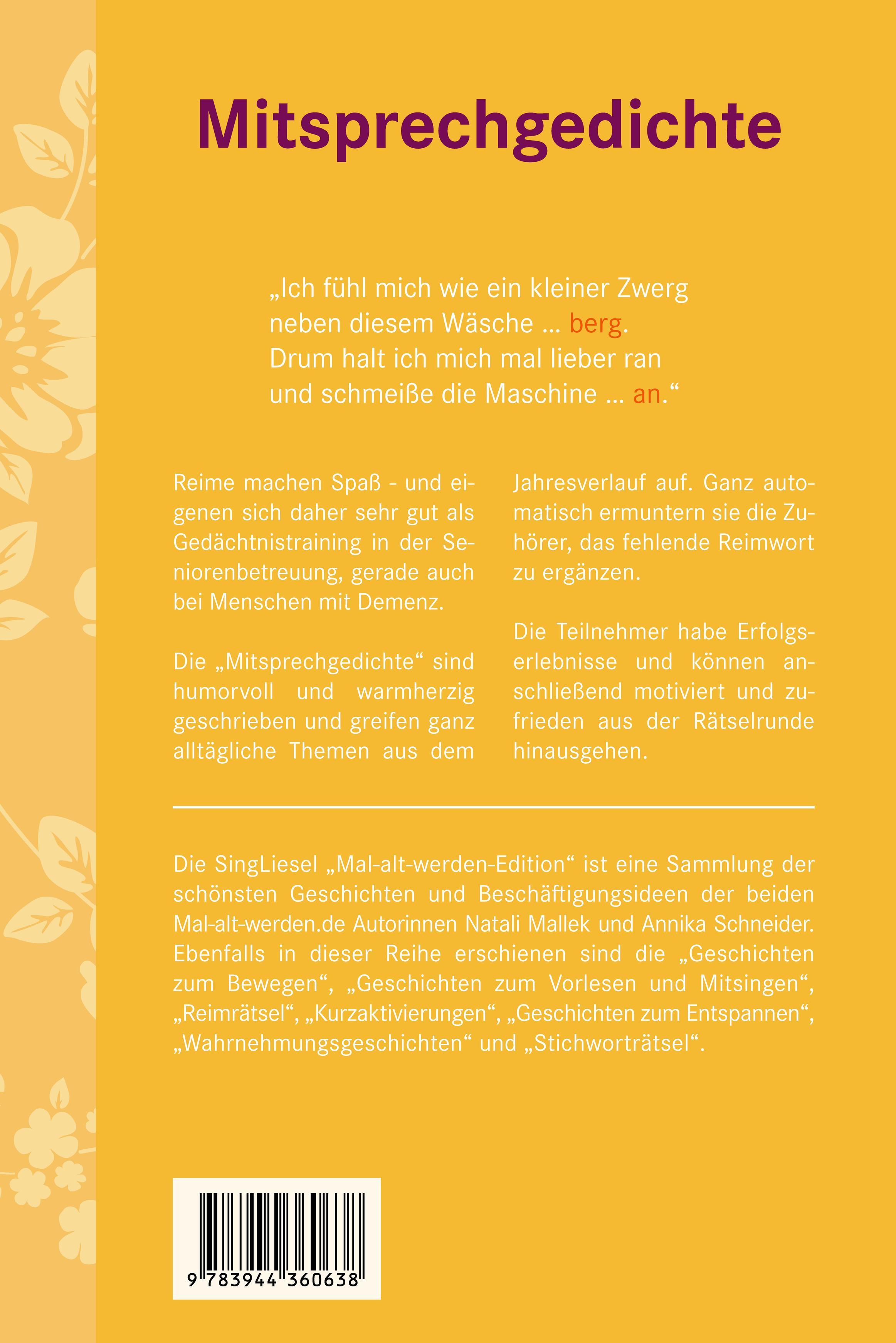 Beispielinhalt (Bild) Mitsprechgedichte