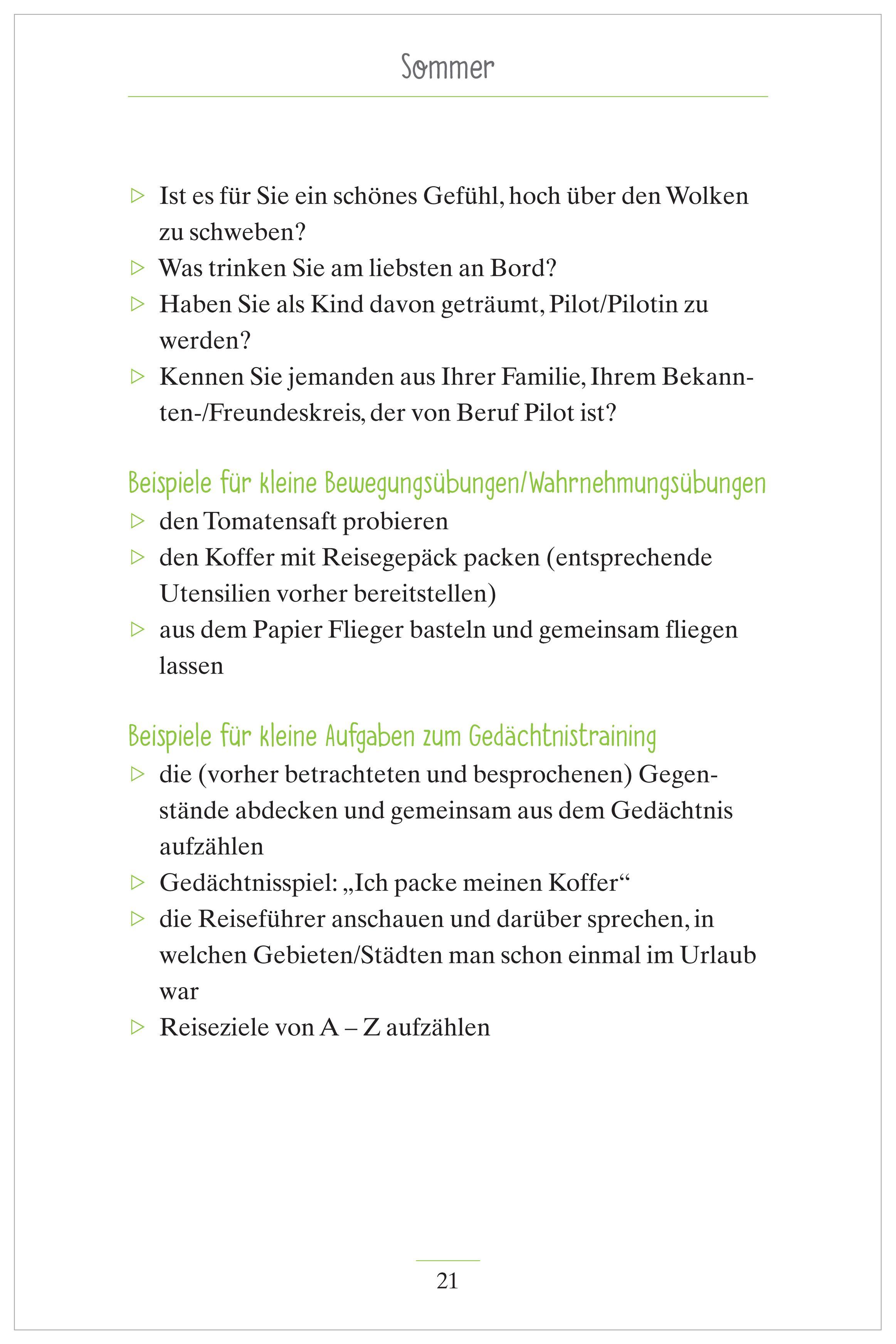 Beispielinhalt (Bild) Kurzaktivierungen